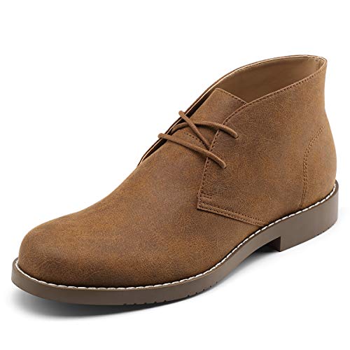 GM GOLAIMAN Men's Chukka Boots Casual Lace up Leather Desert Shoes Brown 10 D (M) US