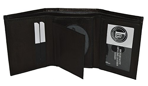 Mens Leather Wallet Sheriff Officer Police Shield Fire Security Id Holder New !3