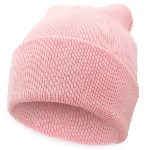 Ohjijinn Pink Beanie Cute Kawaii Knit Hats, Funny Beanie Hat Winter Skiing Slouchy Warm Cap for Women