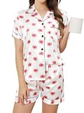TeJoyce Pijama Seda Corto para Mujer Verano, Ropa de Casa Elegante y Ligera S