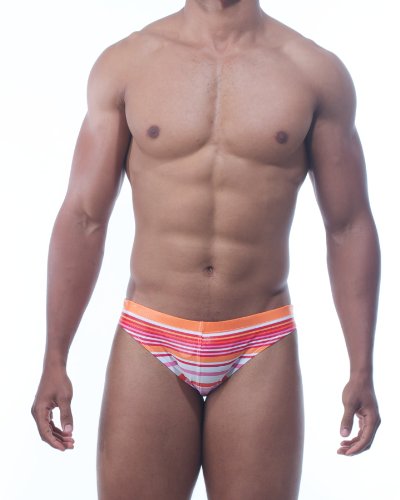Bikini a rayas Joris con efecto caucho brillante y ajuste moldeador XXXL