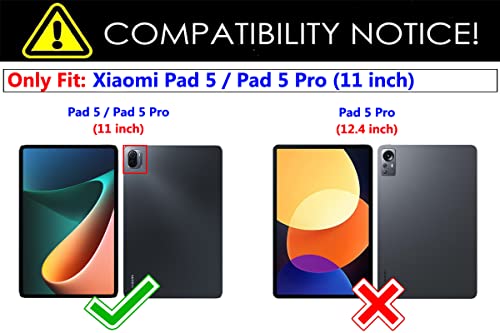 Capa de teclado Bluetooth sem fio para Xiaomi Pad 5 / Xiaomi Pad 5 Pro, capa protetora de couro sint