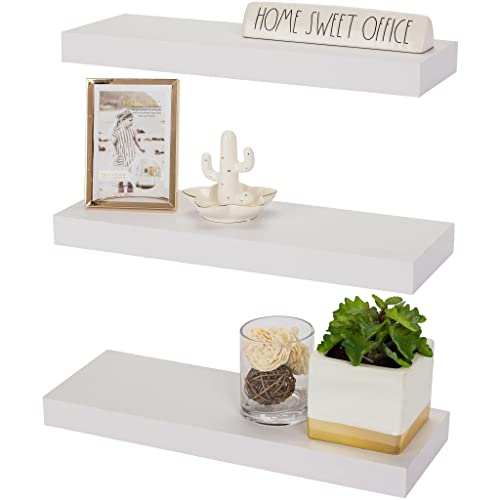 Sorbus Floating Shelf Set — Rustic Engineered Wood Hanging Rectangle Wall Shelves — Perfect For Home Décor, Trophy Display, Photo Frames, And More #TOP14