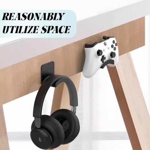 Miniatura 3 de 2 Piezas Soporte Auriculares, Soporte Percha Auriculares Gaming, Soporte Cascos Mesa, Universal Headphone Hooks, Adhesiva Headset Stand, Gancho Sujeta Colgador Auricular, Para Escritorio, Pared