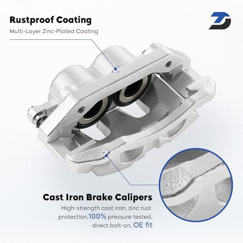 Image of Front&Rear Disc Brake Caliper Assembly w /Bracket for 2009-2018 Dodge Ram 1500, Replacement 18-B4836 18-B4837 18-B5054 18-B5055