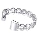 bayite Bands Compatible Fitbit Charge 2, Replacement Metal Bracelet Adjustable Fitbit Charge 2 Bands Silver with Rhinestone