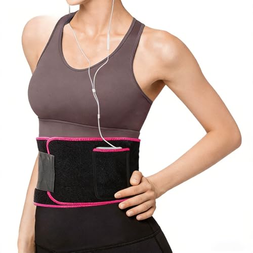 Image of Belly Fat Belt for Women and Man,Sweat Belt Fat Burner with Pocket,Neoprene Waist Trimmer for Weight Loss,Tummy Exercise,Hot Slimming Belt Lower Back Support and Relief in Back Pain