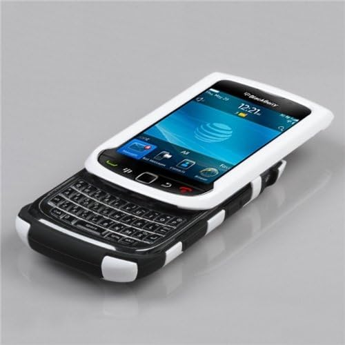 MyBat BB9800HPCSK051NP Fishbone Protective Case for BlackBerry Torch 9800-1 Pack - Retail Packaging - Ivory White/Black