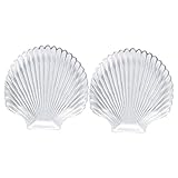 HOMOCONO くりすたるガラス製フルーツ料理皿 耐熱家庭用食品トレイ オーブン 電子レンジ対応オーシャンシリーズ 結婚式やパーティー用陳列トレイ 2個セット