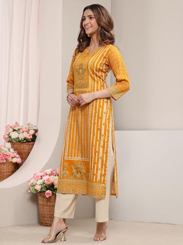 Image of Libas Printed Cotton Straight Kurta | Ethnic Wear