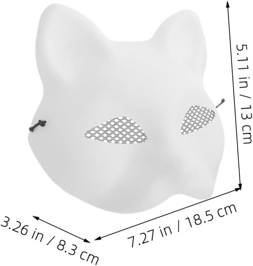 Cat Face Costume Mask PVC Unpainted Blank for Halloween Season