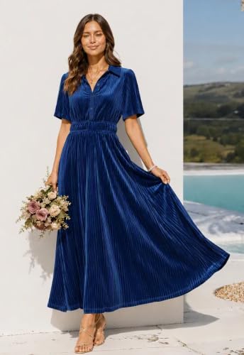 Image of Sissyaki Velvet Maxi Dress Fall Wedding Guest Dress Cocktail Dress 2026