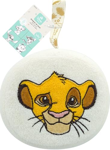 Disney Baby Eponge Bain Enfant Brodée Simba - Accessoire Baignoire, Douche Mousse - Édition Le Roi Lion - Ultra-Douceur Corps Bébé, Enfant - Nettoyage...