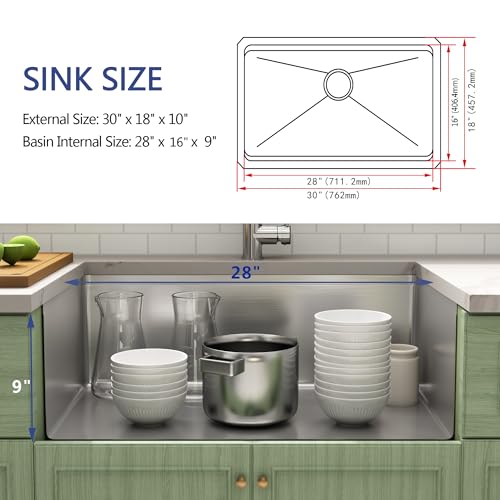 Image of LQS 23 Inch Undermount Kitchen Sink, 16 Gauge Stainless Steel Undermount Kitchen Sink, 10 inch Smart Workstation Ledge With Abundant Accessories, R10 Corner and X-Shaped Drain Line