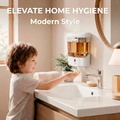 SVAVO Automatic Soap Dispenser Type-C Rechargeable - Commercial Wall Mount Hand Soap Dispenser for Restaurant, Kitchen & Bathroom, Electric Soap Pump for Office, 21 fl.oz for Liquid Soap, White — view 6