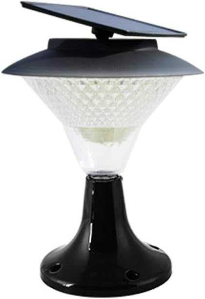 Lights Outdoor Traditional Black Pole Light Lawn Standing Floor Lantern with Rotate Solar Panels External Patio Lamp Antique Villa Garden Pond Lighting Street Light Fixture IP45 Stadium (Color : White