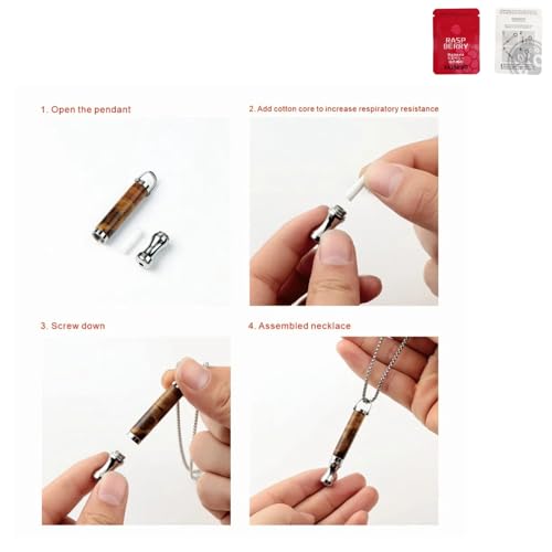 6pcs Fruit flavors cores to quit smoking,Breathe Free Necklace Classic Shift, Anxiety & Stress Relief Breath Tool for Meditation, Mindfulness and Relaxation,Gift for her and him,Yoga therapy tool - Image 7
