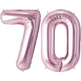 FUNFEST Palloncini Compleanno 70 Anni Oro Rosa – Numeri Giganti (100cm)
