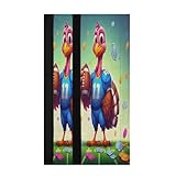 STAYTOP 2PCS Turkey Wearing A Football Jersey Refrigerator Door Handle Covers, Handle Covers for Fridge and Microwave Oven,Keep Your Kitchen Appliance Clean from Drips, Oil