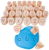 Alphabet Playdough Stamps for Kids - Lowercase Letter Stamp Set - ABC Toddler Clay Dough Stampers