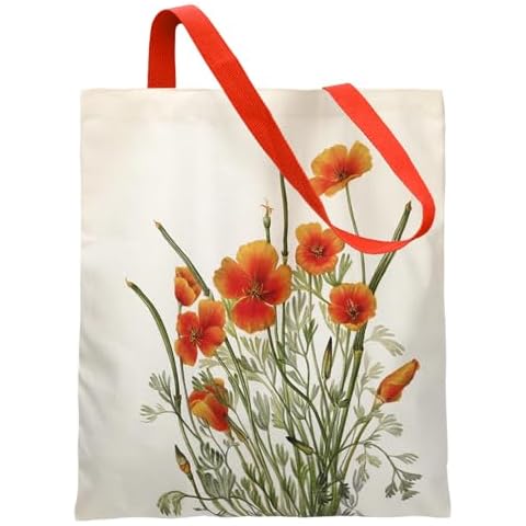 HEROPIE Cotton tote bag, Canvas Aesthetic Tote Bag for Women Beach Bag, Reusable Tote Shoulder Bag Casual Bag for Vacation, Shopping, Work, Gym, going out for leisure(corn poppy) Cover