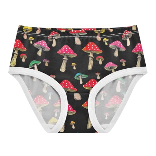 Aesthetic Toddler Girls Underwear 2t Cotton Panties for Girl Colorful Mushrooms Red Black Briefs Underpants