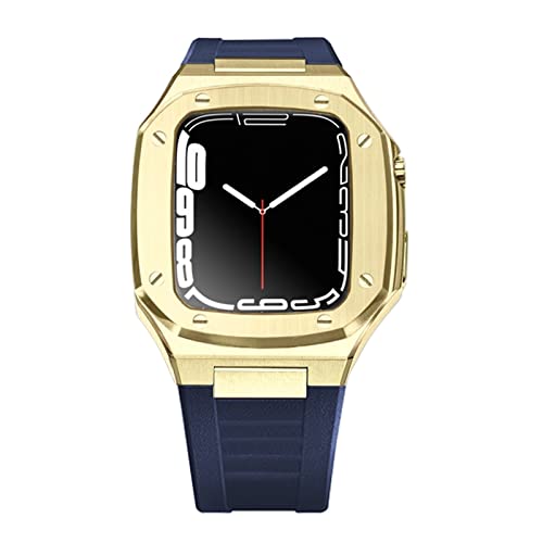 Kit modification étui métal Apple Watch 41mm et bracelet caoutchouc ajustable