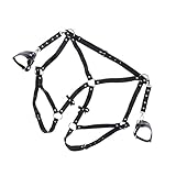Diseño único y de moda, los cinturones de liguero en el muslo de la cintura se con las esposas, el bowknot de cuero en la parte posterior, te hace más atractivo.