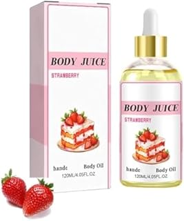 Body Juice Oil - Strawberry Scented Handcrafted, Strawberry Shortcake Body Oil, Natural Perfume 120ml Strawberry Body Oil Moisturizing for Women (1PC)