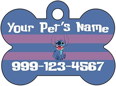 Lilo & Stitch Custom Pet Id Dog Tag Personalized w/ Your Pet's Name & Number