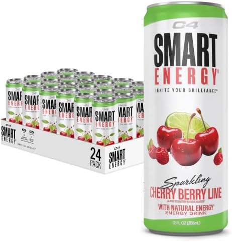 C4 Sugar Free Energy Drink, Cherry Berry Lime | Performance Fuel | Nootropic Brain Booster | 12 Oz - 24 Pack