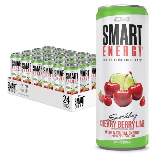 C4 Sugar Free Energy Drink, Cherry Berry Lime | Performance Fuel | Nootropic Brain Booster | 12 Oz - 24 Pack