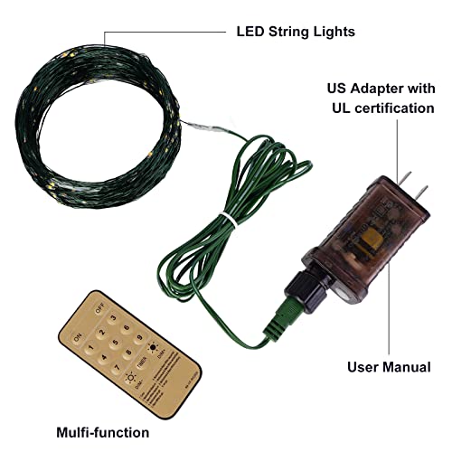 Decute 500Led Christmas Tree Lights Fairy String Light 164Ft Green Copper Wire Warm White And Multicolor Dimmable With Remote, Ul Cerficated Twinkle Light For Party Wedding Indoor Outdoor Decor #TOP6
