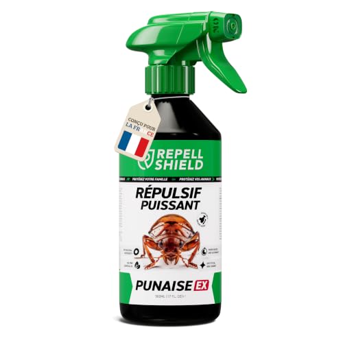 RepellShield® Spray Anti Punaise de Lit Naturel -500ml- Non Tachant, Sans Résidu, Prêt à l’Emploi - Barrière Répulsive à Base de Plantes pour Matelas, Draps, Vêtements, Valises et Textiles