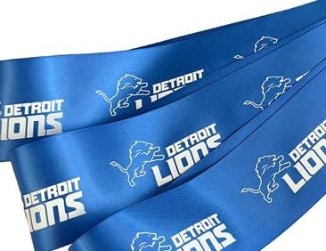 De-troit Football Precut Ribbon 2.5 X 3 Feet (1 Yard) - Precut to Size - USA Licensed Bows