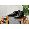 CALTO Men's Invisible Height Increasing Elevator Shoes - Black Patent Leather Lace-up Formal Dress Oxfords - 3 Inches Taller - Y3270- Size 6 D(M) US