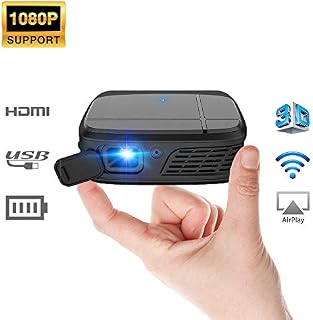 Mini Projector, 1080P Supported DLP WiFi Projector with 3300 Lux, 3D Display Home