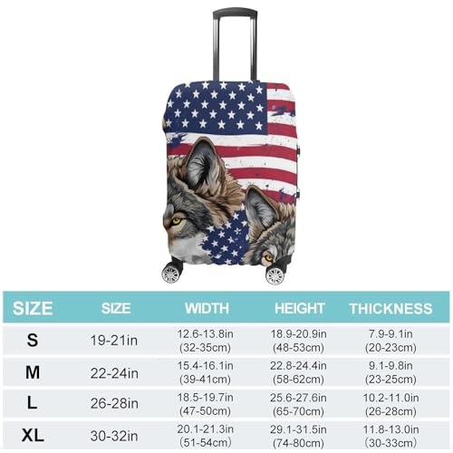Carry On Luggage Cover Vintage American Flag Wolf Anti Scratch Travel Luggage Cover Suitcase Protector Suitcase Covers2