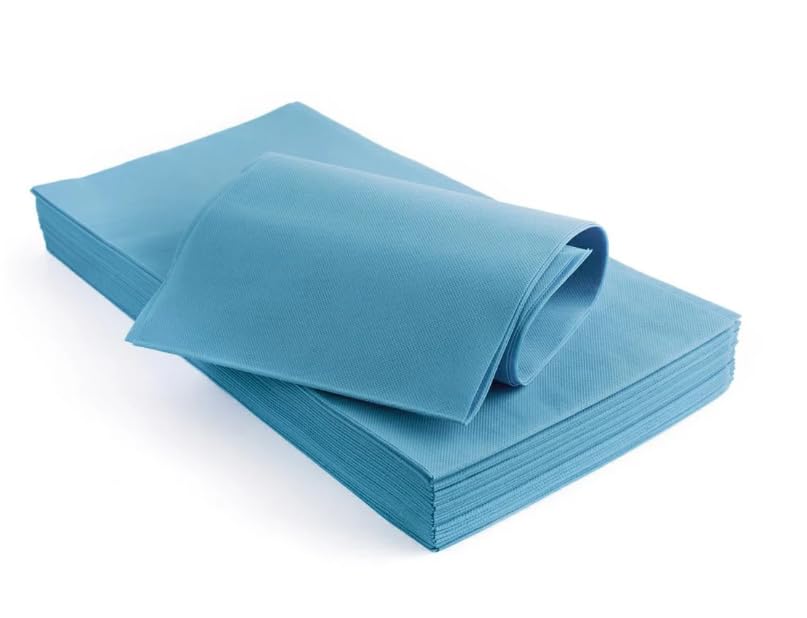 SOLEPLASTIC 25 Tovaglie Monouso Tessuto non Tessuto (100 x 100 cm) - 50 gr m/q Idrorepellenti - Tovaglia Usa e Getta per Ristoranti, Pub, Pizzeria, Catering e Uso Domestico (AZZURRO)