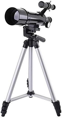 DQQ Refractor Astronomy Telescope for Kids and Beginner Scope with Tripod and Backpack Black 50mm,3X Barlow Lens