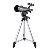 DQQ Refractor Astronomy Telescope for Kids and Beginner Scope with Tripod and Backpack Black 50mm,3X