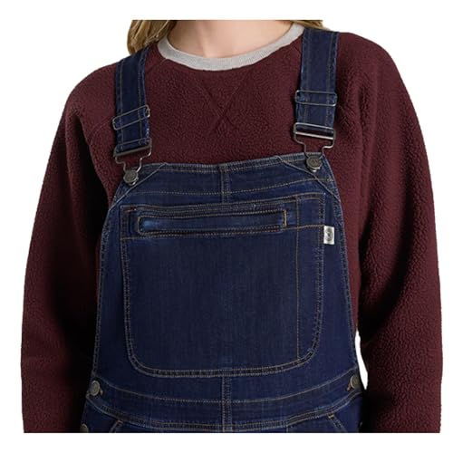 Martha Stewart Convertible Overall, Denim Utility Jumpsuit, Adjustable Cotton Workwear, Stretch Bibs, Dark Rinse, L by Martha Stewart - Used condition - Image 6