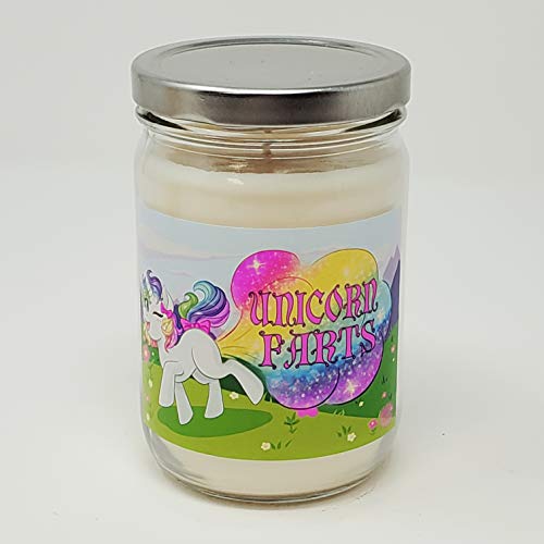 Unicorn Farts Candle ~ 100% All Natural Premium Soy Candles ~ 12Oz Jars (Unicorn Farts Mystery Cereal Scent) #TOP4