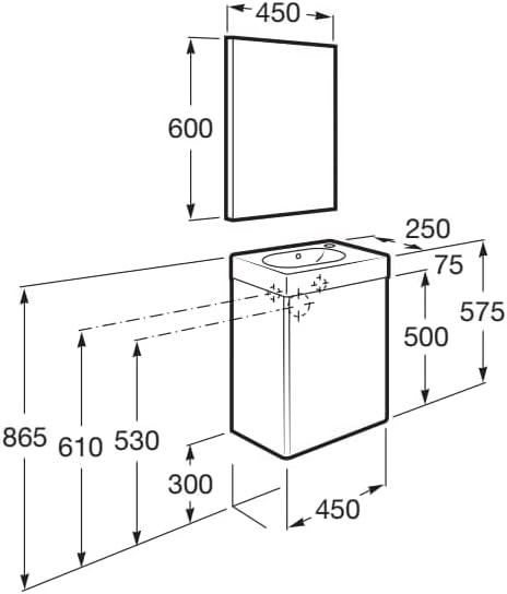 Roca A855865155-C/Mirror Oak 450 mm Tx Bathroom, Bathroom, Collection, Mini Mini