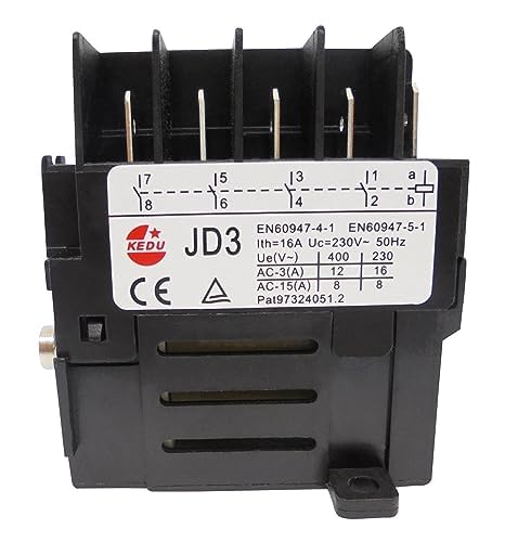 Contacteur moteur (relais) KEDU JD3 avec 4 contacts NO 230V 10 broches