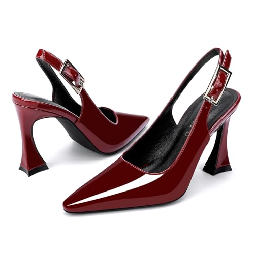 Women's Slingback 3In Kitten Heel Comfortable Closed Toe Pumps Dress Shoes for Women3
