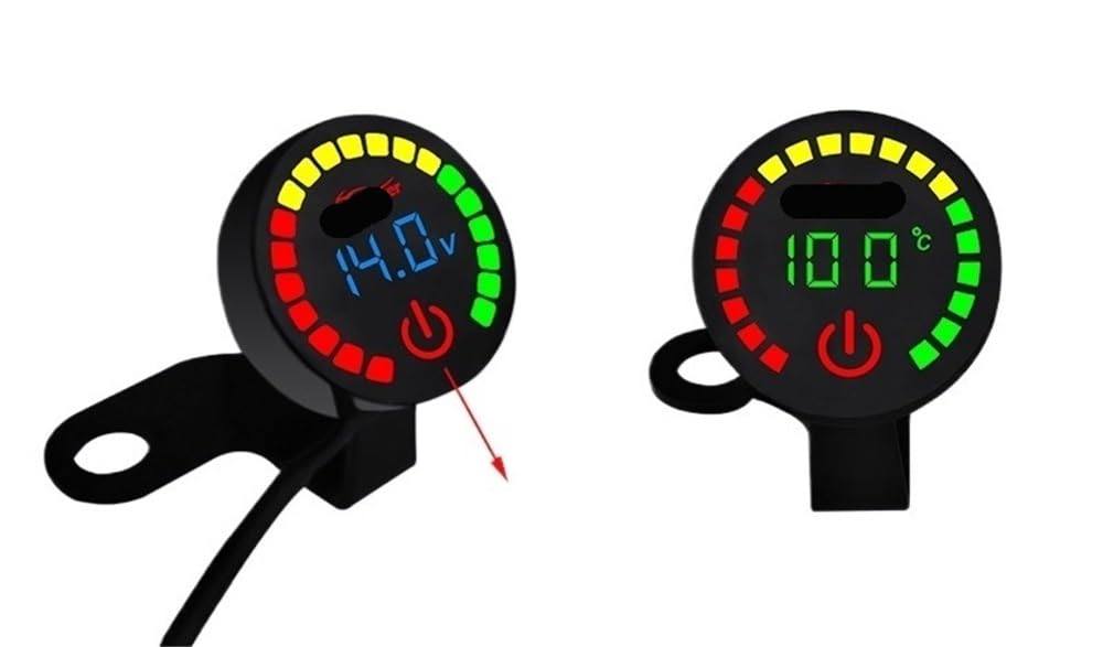 Misuratore della Temperatura dell'Acqua per Motocicletta per termometro per XMAX250 300 NMAX CB 400 CB500X Indicatori di Tensione Doppio Display Contachilometri