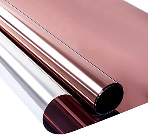 Zindoo One Way Mirror Window Film Silver Reflective Window Film Self Adhesive Sun Block Window Sticker Anti UV Heat Control Privacy Protection Glass Tint Sticker 59.5 x 200cm