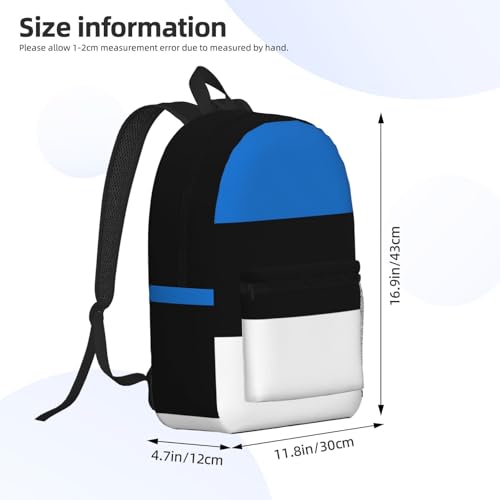 Mochila escolar ligera EdWal para universidad y viajes con diseño de bandera de Estonia 4