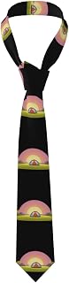 Tent on hill and sunset Pattern Men's tie classic style suit cravat suitable for holidays and work